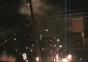 Blitz trifft Telefonmast