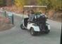 Mutter kämpft mit Golfkart