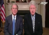 Bush und Clinton halten eine Rede