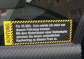 Kaufvertrag Aufkleber für Autoscheibe 