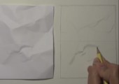 Zerknülltes Papier abmalen