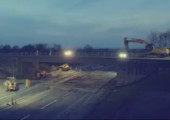 Brücke abreißen im Zeitraffer