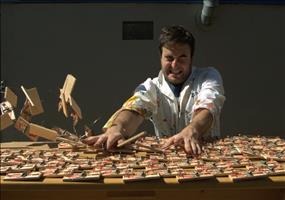 Mausefallen Kettenreaktion in Slow Motion