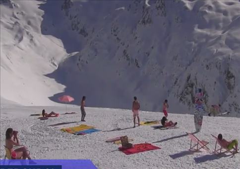 Spaß vor der Webcam im Ski Resort