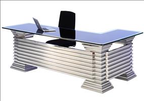 Edelstahl Glas Luxus Schreibtisch