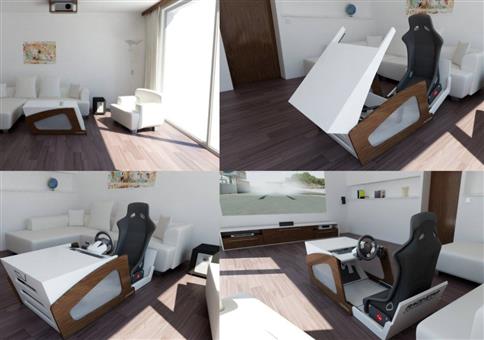 ConverTTable - Wohnzimmertisch mit integriertem Rennsitz