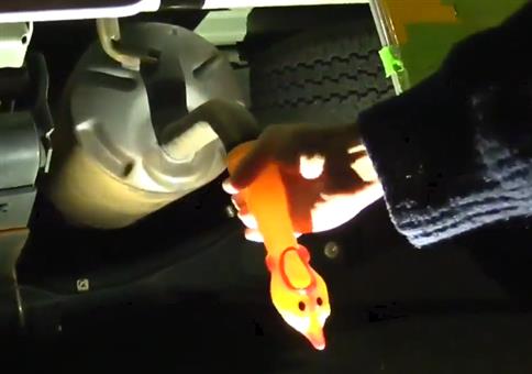 Schreiende Hühner am Auspuff