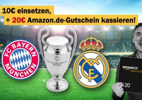 10€ bwin Wetteinsatz + 20€ Amazon Gutschein geschenkt 