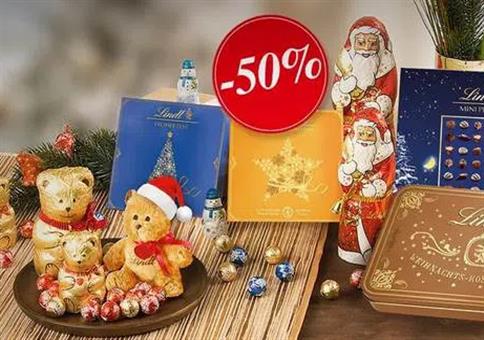 Lindt: 50% Rabatt auf Weihnachtsartikel 