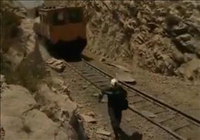 Vorsicht vor dem Schienenauto