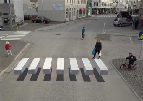 3D Zebrastreifen in Island