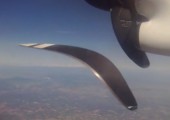 Flugzeugpropeller mit Handykamera gefilmt