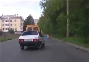 Straßenarbeiter mit viel Glück