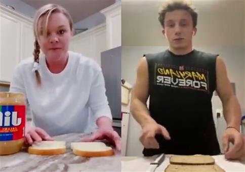 Erdnussbutter-Marmeladen Sandwich in Rekordzeit schmieren