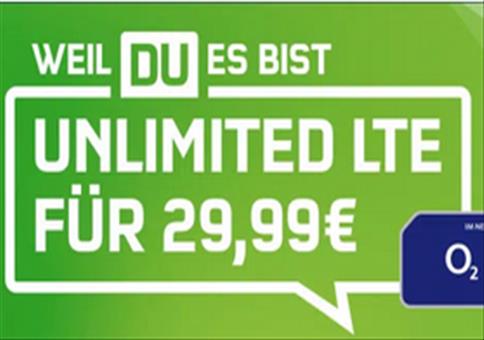 Unlimited LTE für 29,99€ mtl.