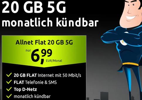 🔥 Vodafone 5G Allnet-Flat mit 20GB für 6,99€ mtl