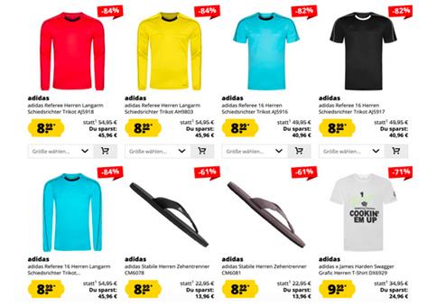 adidas Sale bis zu 91% Rabatt ab 1,99€