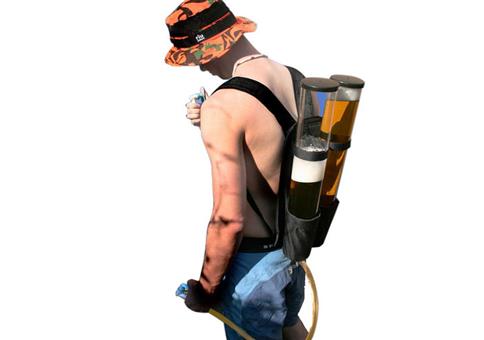 Praktischer Bierrucksack für heiße Tage