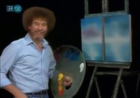 Bob Ross wäscht gerne seinen Pinsel