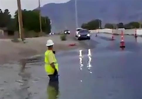 Bei Hochwasser die Autofahrer verunsichern
