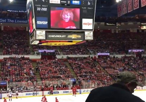 Kleiner Eishockey-Fan ganz groß