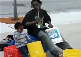 Vater und Sohn im Trommelfieber