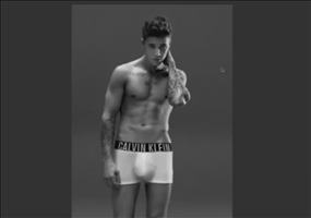 Justin Bieber CK Ad reverse photoshopped