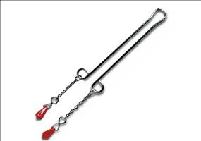 Schamlippenspange mit roten Schmucksteinen 