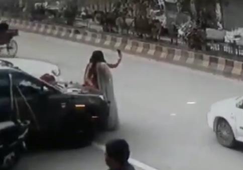 Selfies am Straßenrand