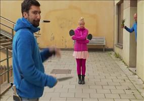 Ping Pong Schläger Messer Tricks