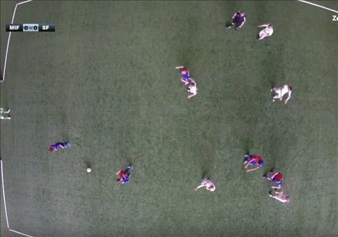 Fußballspielen aus der Vogelperspektive