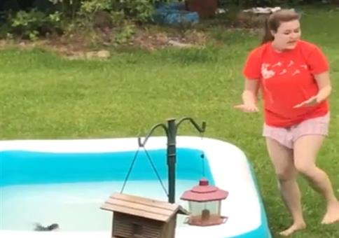 Nager aus dem Pool retten