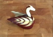 Schwan aus Apfel basteln
