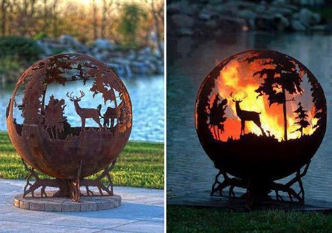 Feuerball in Rost-Optik - Megageile Feuerstelle