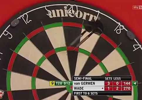 Dreimal Tripple 20 beim Dart