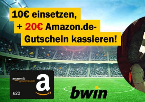 bwin KRACHER: 10€ wetten + 20€ Amazon-Gutschein!