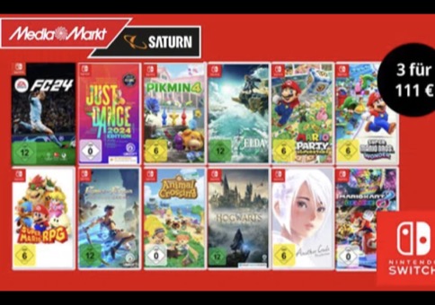 MediaMarkt: 3 Nintendo Switch Spiele für 111€