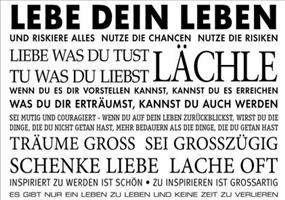 Lebe Dein Leben Motivations Poster