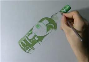 Lebensechte Flasche zeichnen