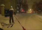 Skifahren in der Stadt