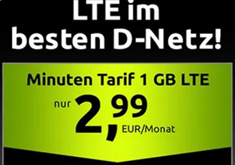 🔥 Telekom Tarif mit 100 Minuten/SMS + 1GB LTE für 2,99€ mtl.