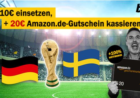 bwin KRACHER: 10€ wetten+20€ Amazon-Gutschein abstauben!