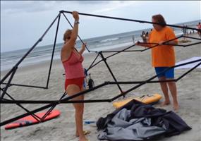 Erwischt: Frauen beim Klauen am Strand