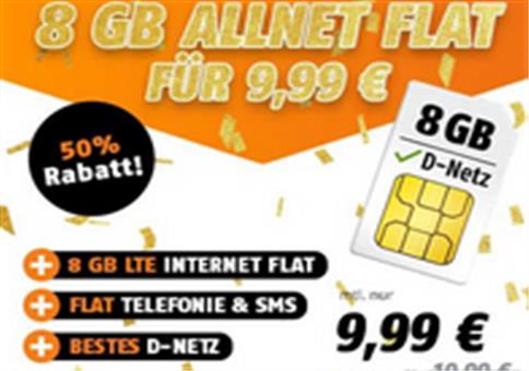 Telekom Allnet-Flat mit 8GB LTE für 9,99€ mtl. 