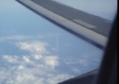 Spaceshuttlestart aus einem Flugzeug heraus gefilmt
