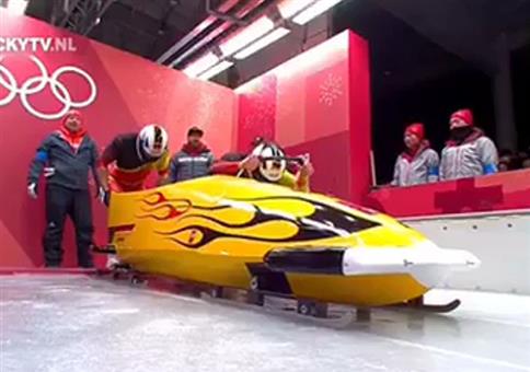 Original Geräuschkulisse beim Bobfahren