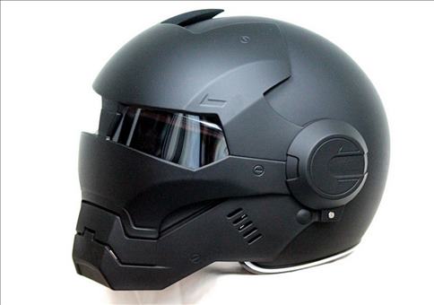 Black Atomic-Man Motorradhelm