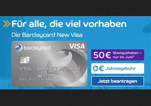 Kostenlose Visa Kreditkarte + 50€ Startguthaben