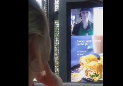 Gebärdensprache am Drive-In bei Starbucks