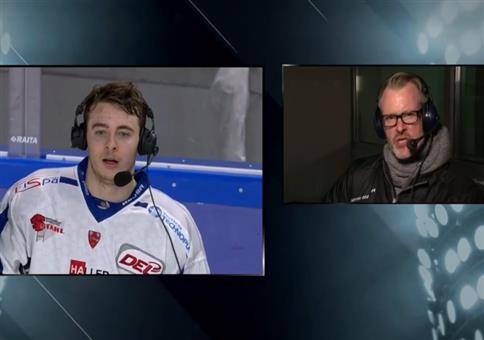 Kleiner Zwischenfall beim Eishockey Interview